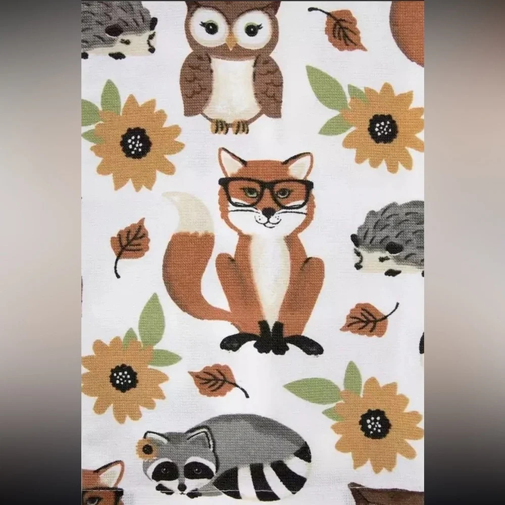 Fall Woodland Animals Kitchen Towel, NWT - Picture 4 of 9